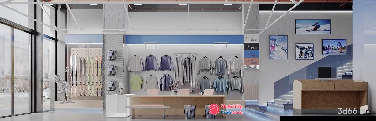 Modern Commercial Space With Sleek Interior Design 3D SketchUp File