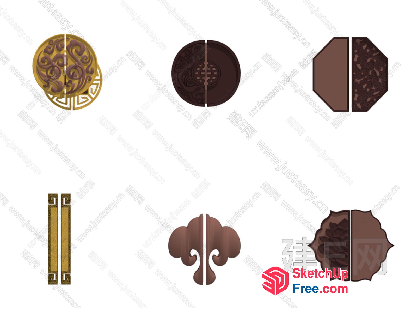 Ornate Door Hardware Designs 3D SketchUp File