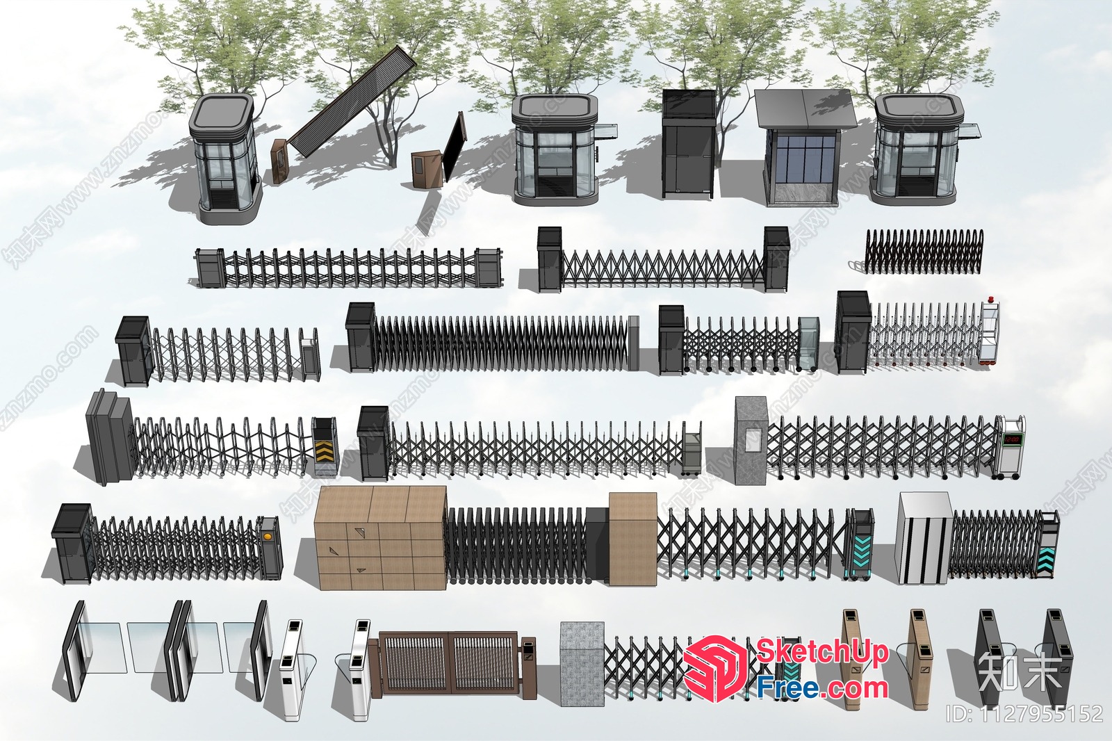 3D Model Of Various Fences And Gates 3D SketchUp File