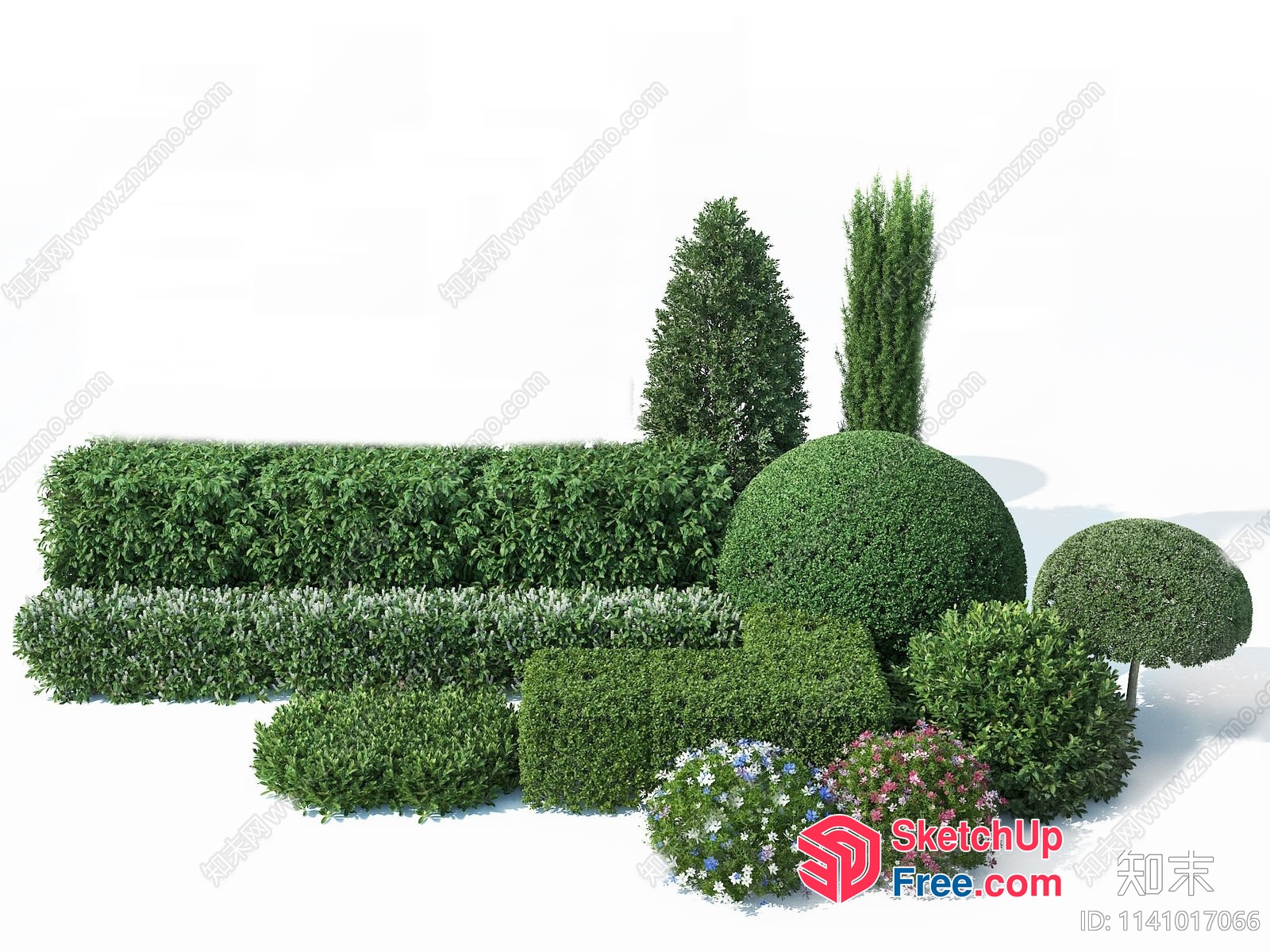 Beautifully Trimmed Greenery Arrangement 3D SketchUp File