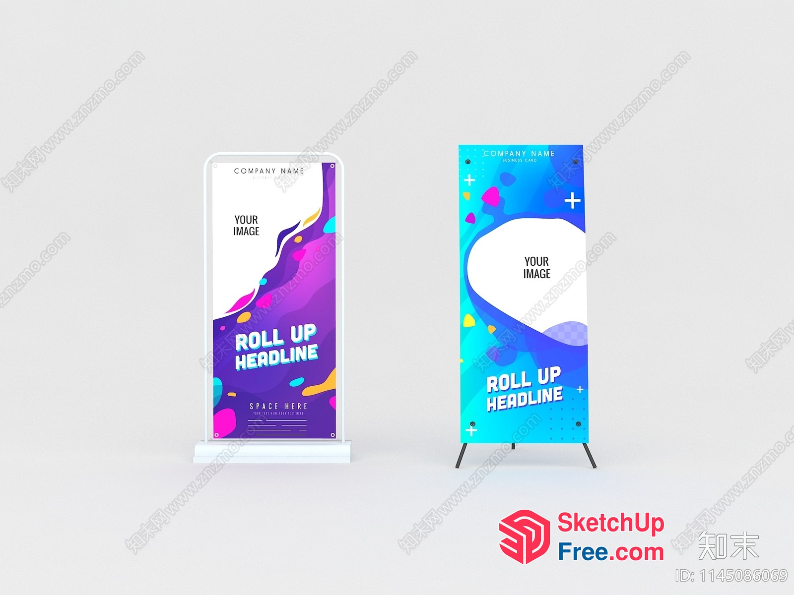 Roll Up Headline Displays 3D SketchUp File