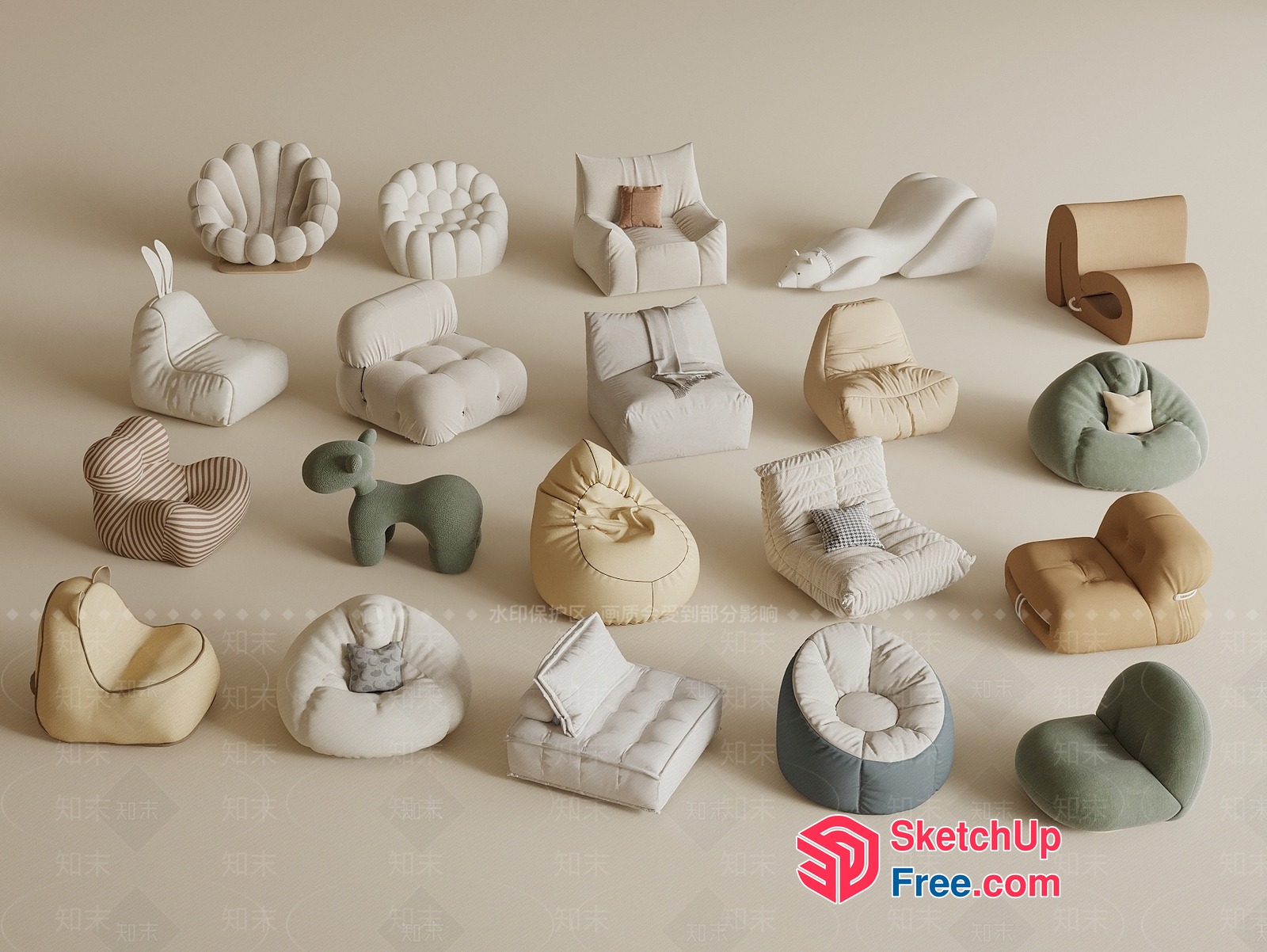Cozy Modern Furniture Collection 3D SketchUp File