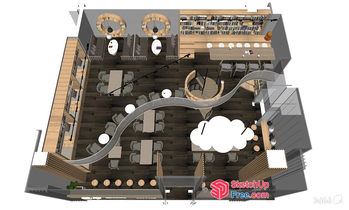 Modern Office Space With Natural Light And Minimalist Decor 3D SketchUp File