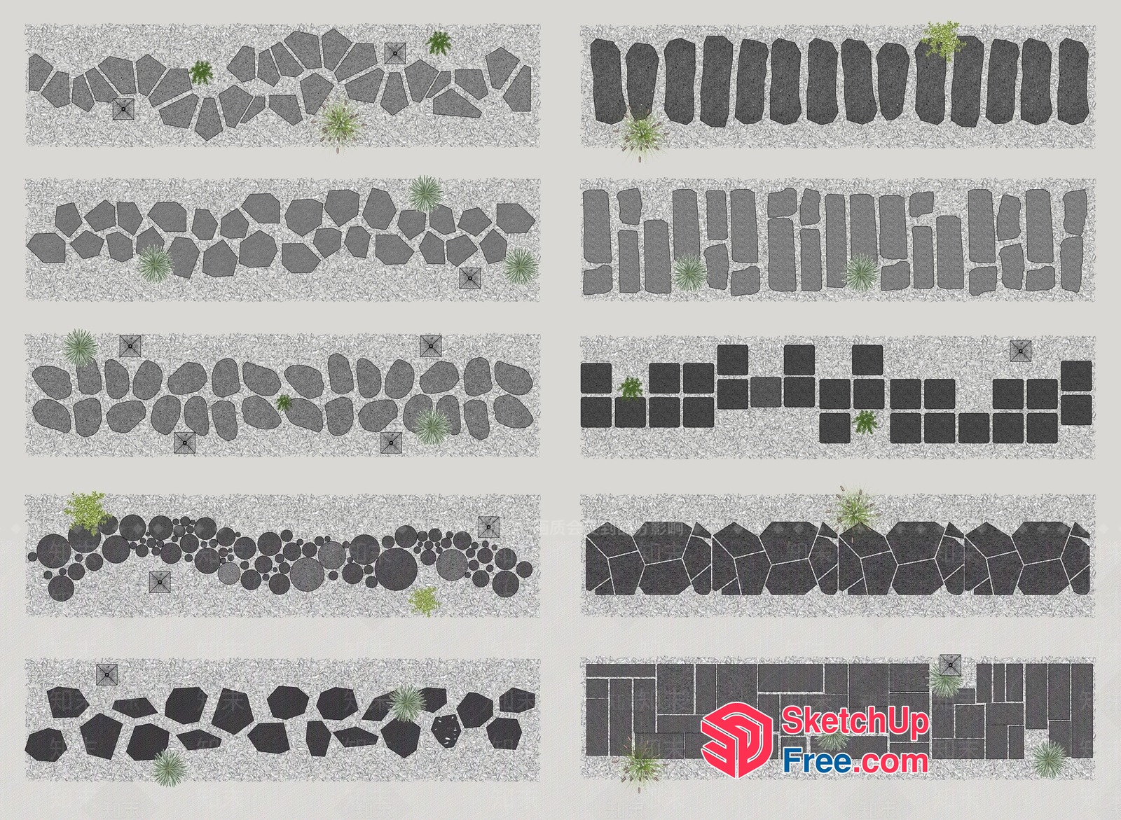 Decorative Outdoor Flooring Designs 3D SketchUp File