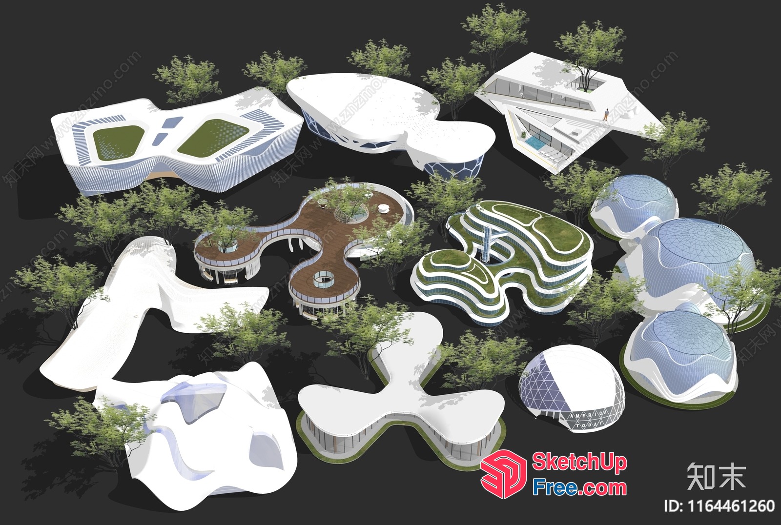Futuristic Building Complex 3D SketchUp File