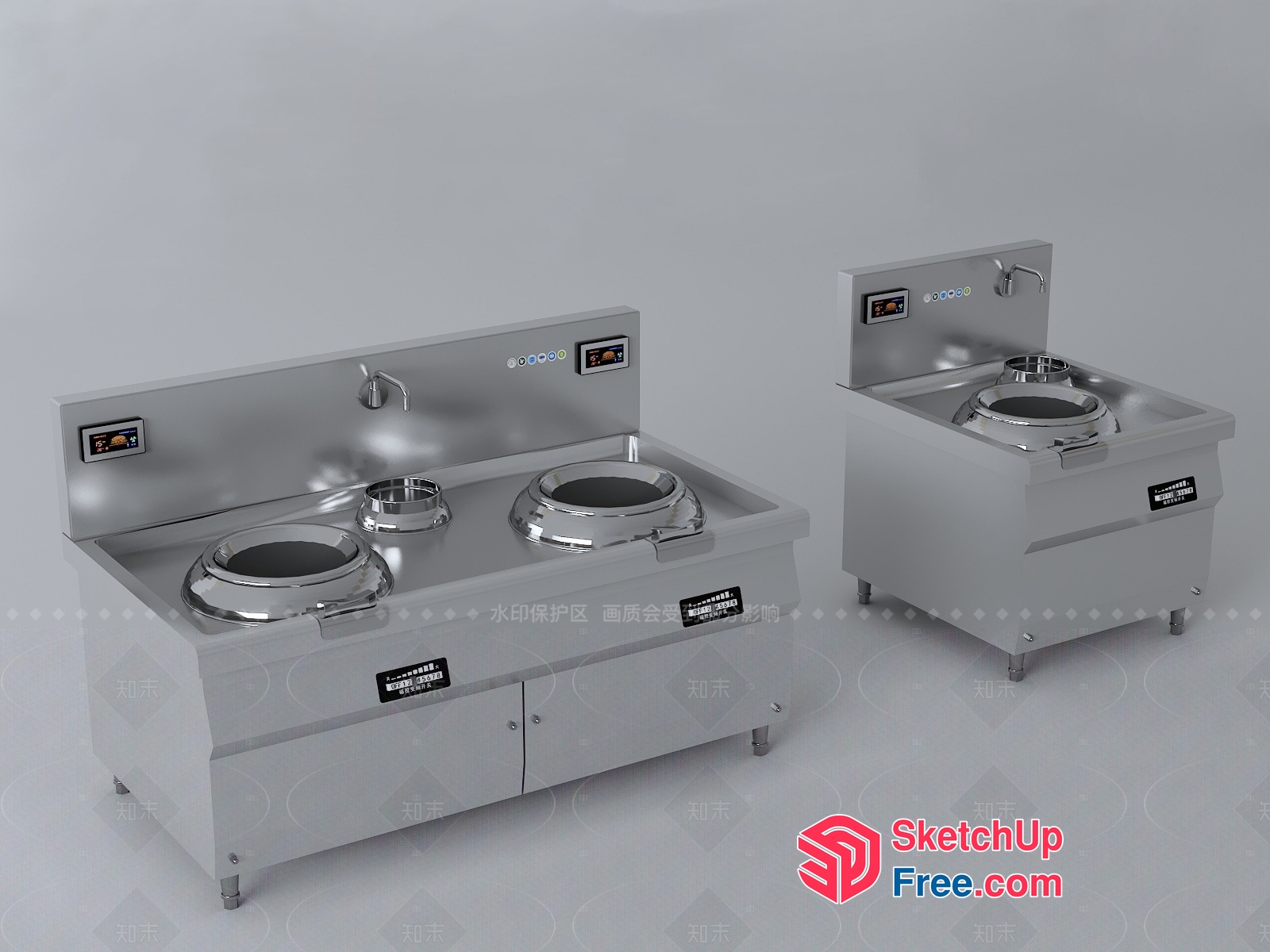 Stainless Steel Commercial Kitchen Equipment 3D SketchUp File