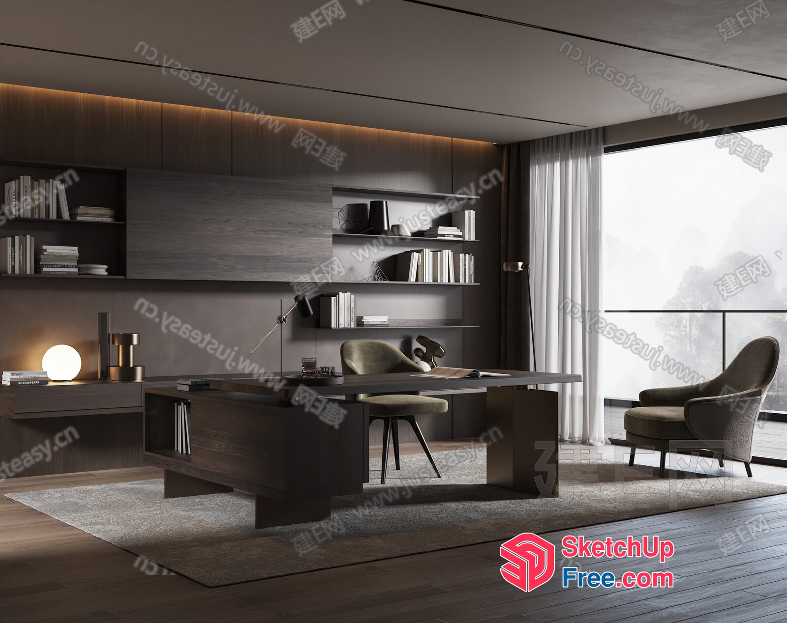 Modern Office Space With Minimalist Furniture And Natural Light 3D SketchUp File