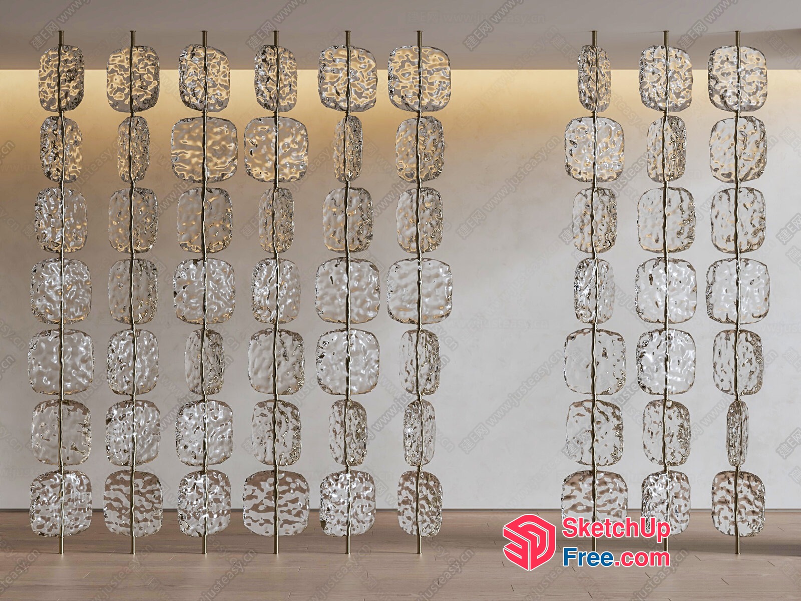 Elegant Glass Partition Screen 3D SketchUp File