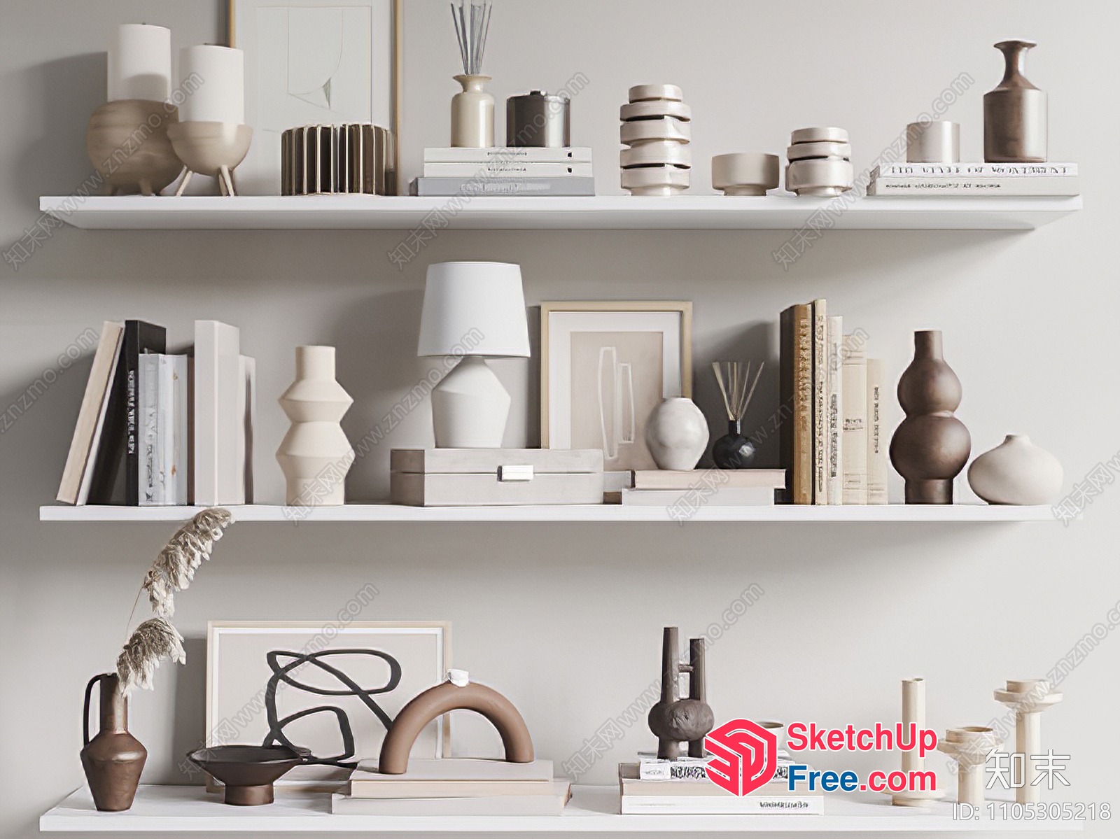 Modern Minimalist Decorative Shelf 3D SketchUp File