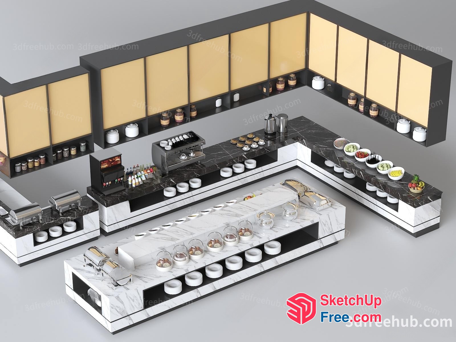 Luxurious Modern Restaurant Interior 3D SketchUp File