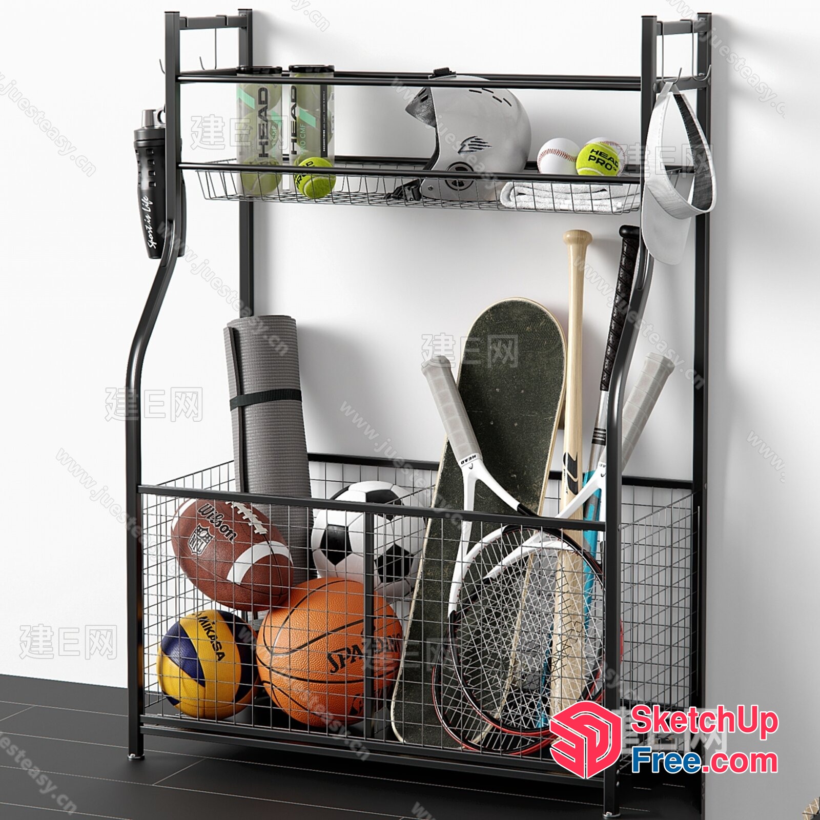 Sports Equipment Storage Rack 3D SketchUp File