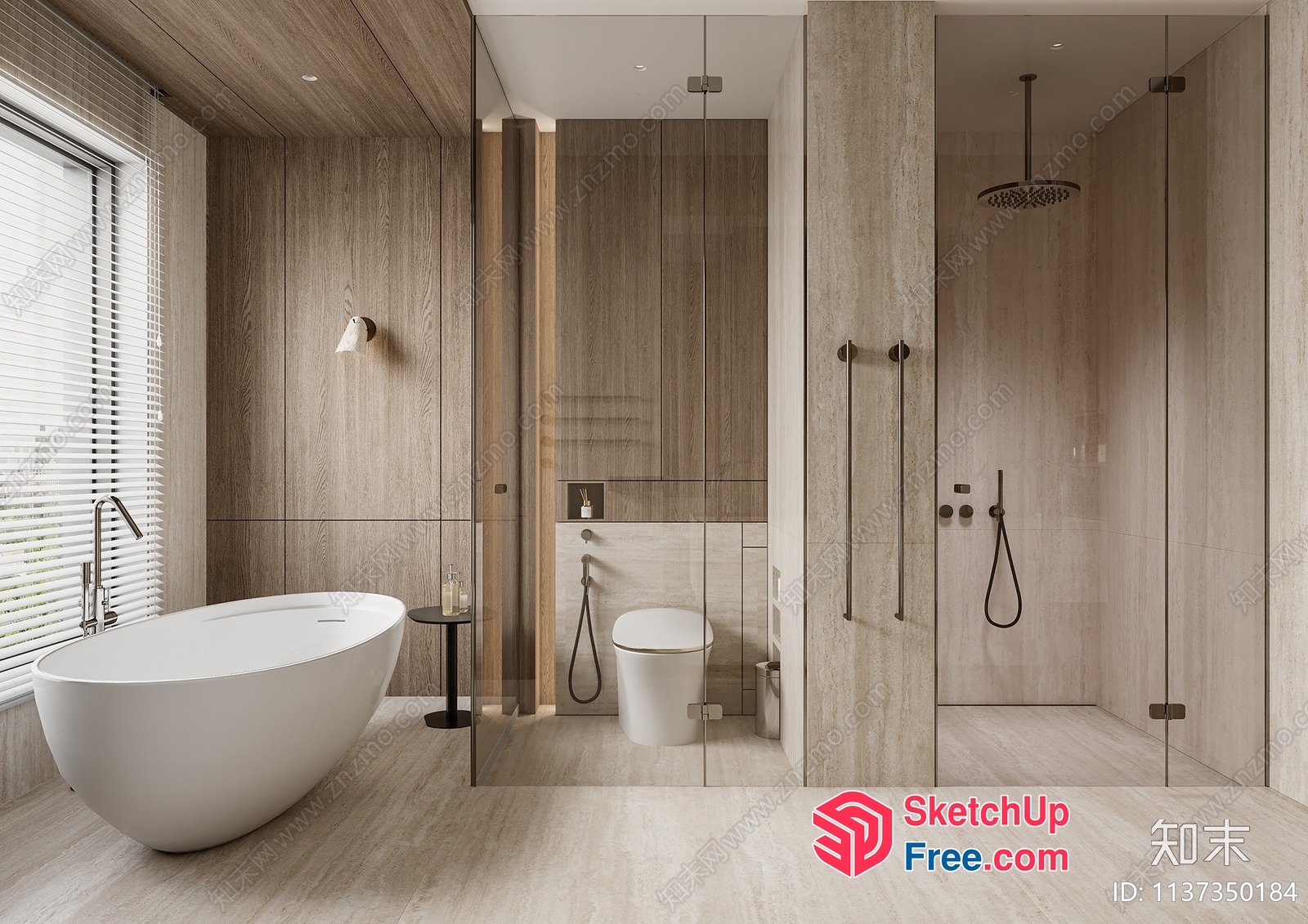 Minimalist Modern Bathroom With Sleek Fixtures And Natural Light 3D SketchUp File