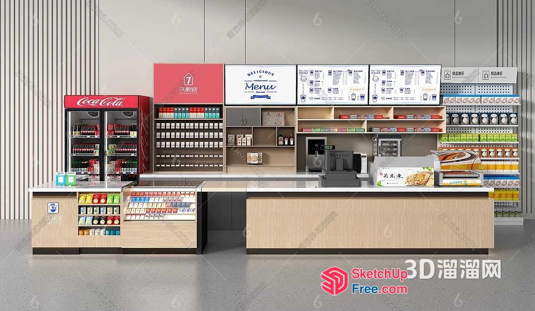 Modern Convenience Store Interior 3D SketchUp File