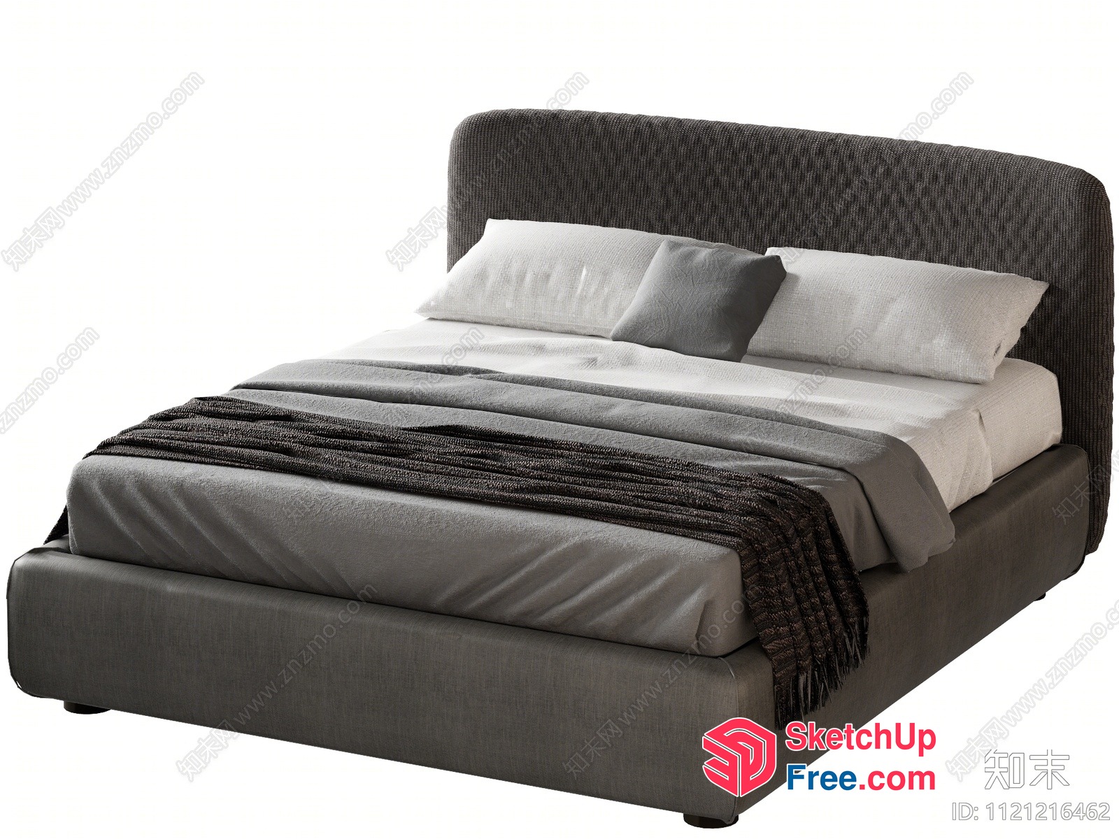 Luxurious Modern Minimalist Style Bed 3D SketchUp File