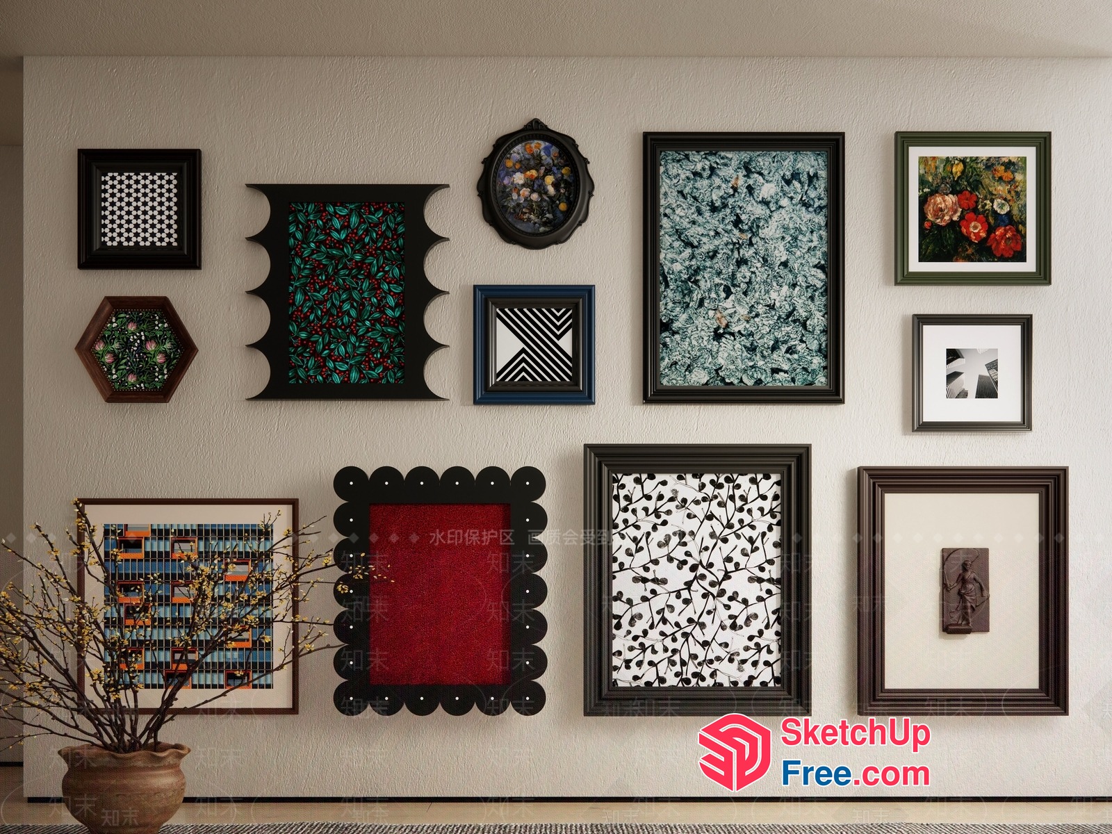 Vibrant Framed Artwork Collection 3D SketchUp File