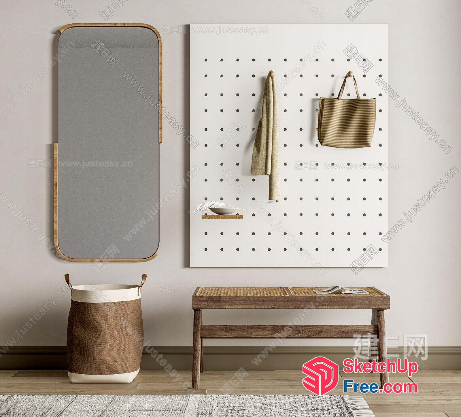 Elegant Minimalist Scandinavian Style Interior Design 3D SketchUp File