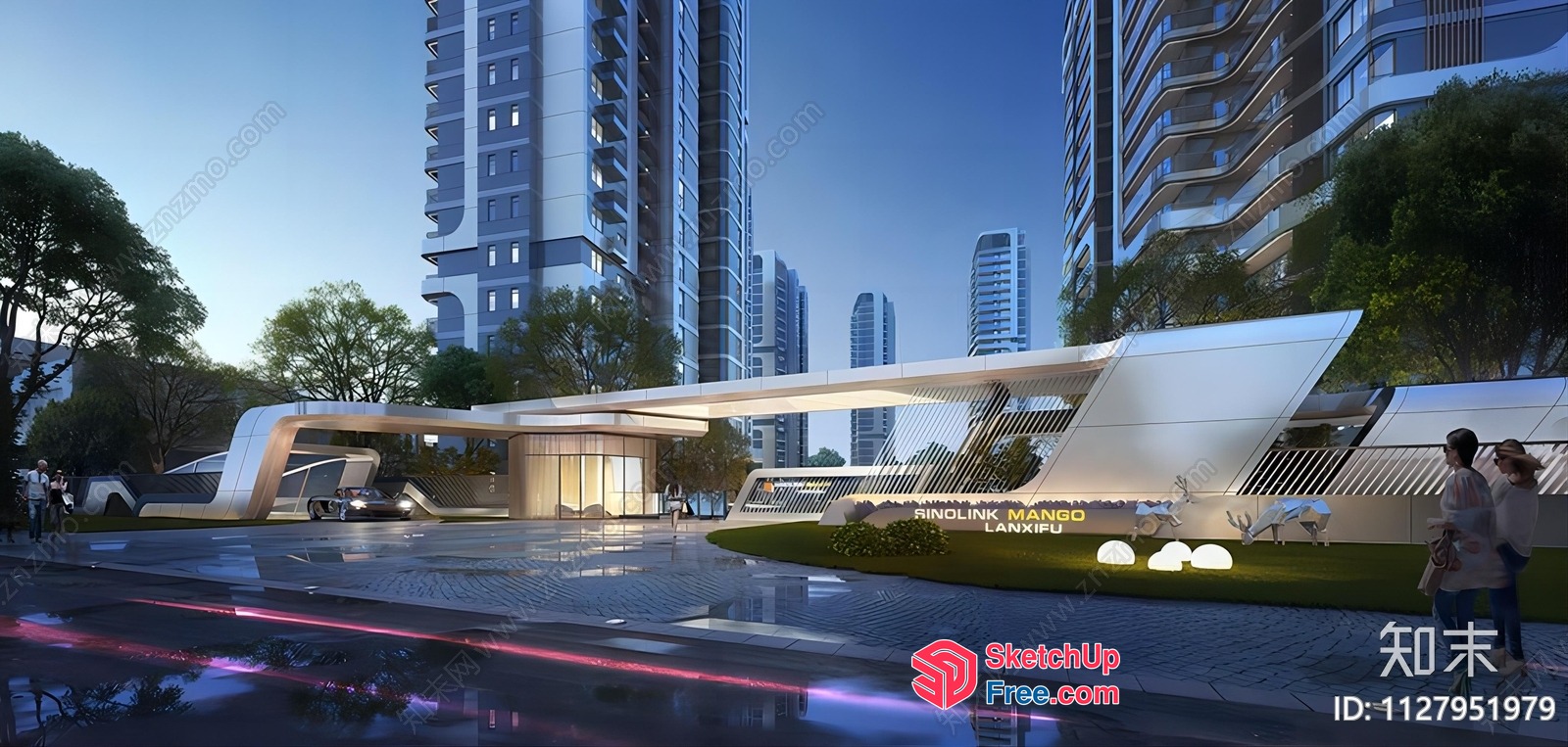 Futuristic Urban Landscape 3D SketchUp File