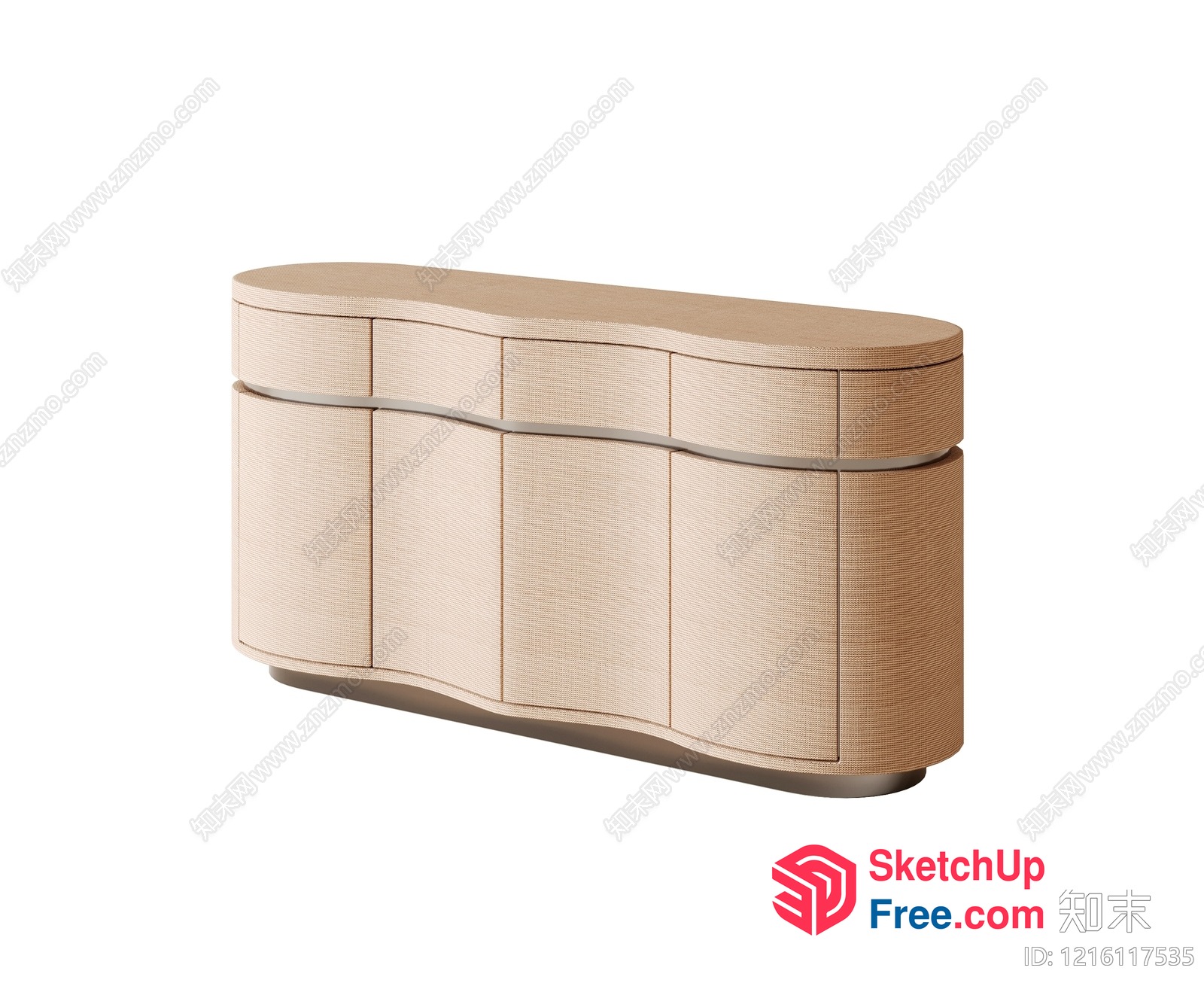 Modern Creamy Style Sideboard Furniture 3D SketchUp File