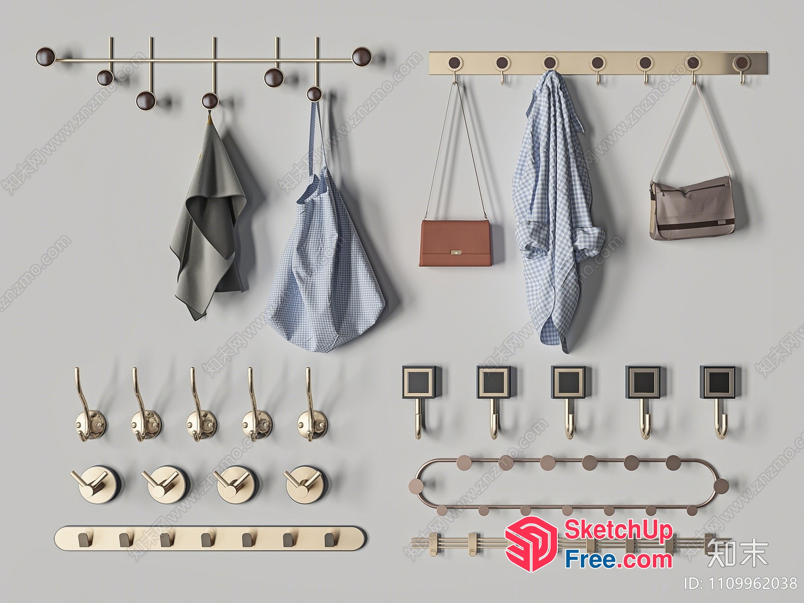 Coats And Accessories Hanging Rack 3D SketchUp File