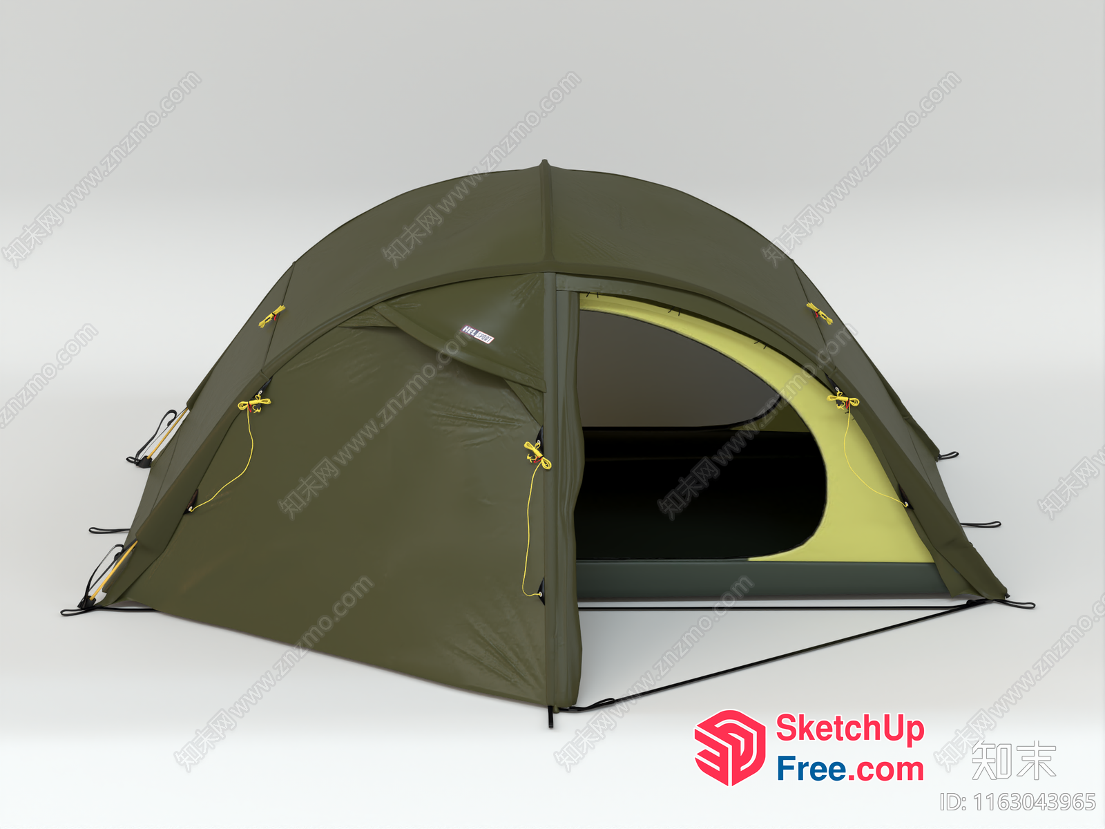 Green And Yellow Tented Structure 3D SketchUp File