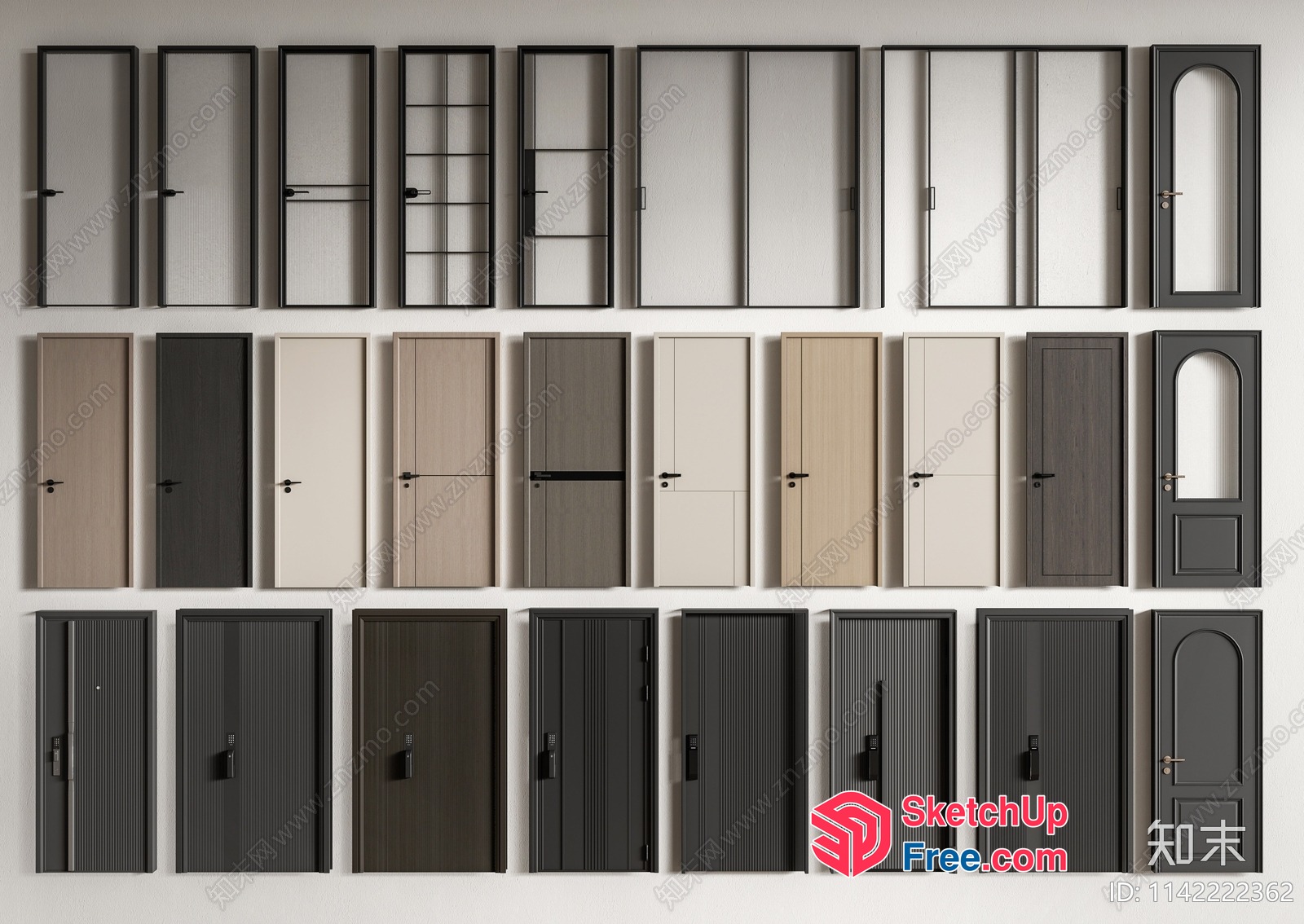 Various Doors And Door Frames 3D SketchUp File
