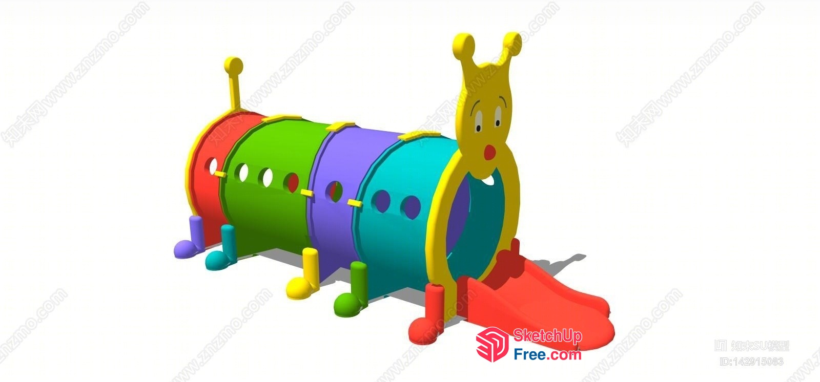 Colorful Caterpillar Playground Equipment 3D SketchUp File