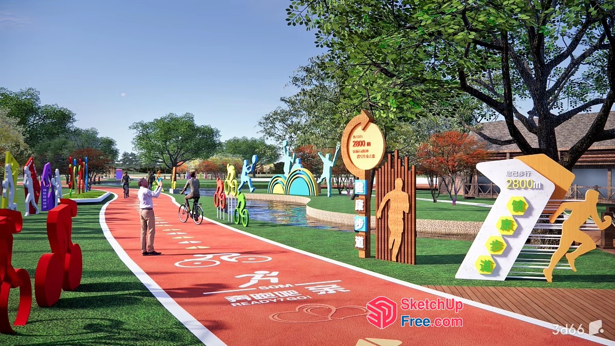 Vibrant Outdoor Recreation Space 3D SketchUp File