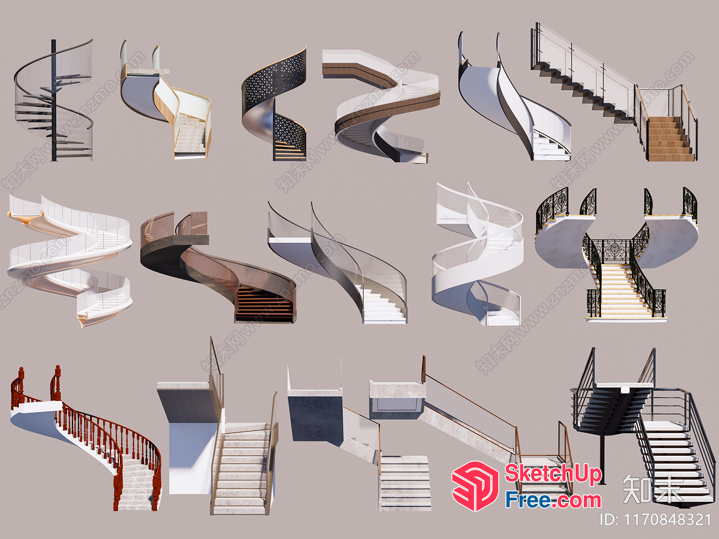 Staircase Designs In Various Styles 3D SketchUp File
