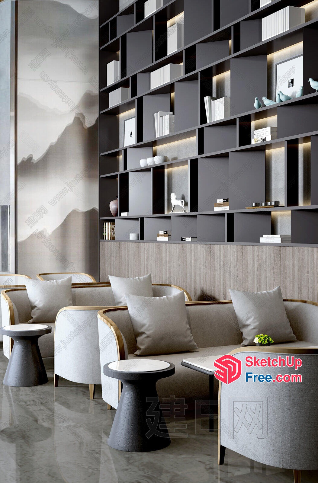 Modern Minimalist Living Room With Sleek Furniture And Decor 3D SketchUp File
