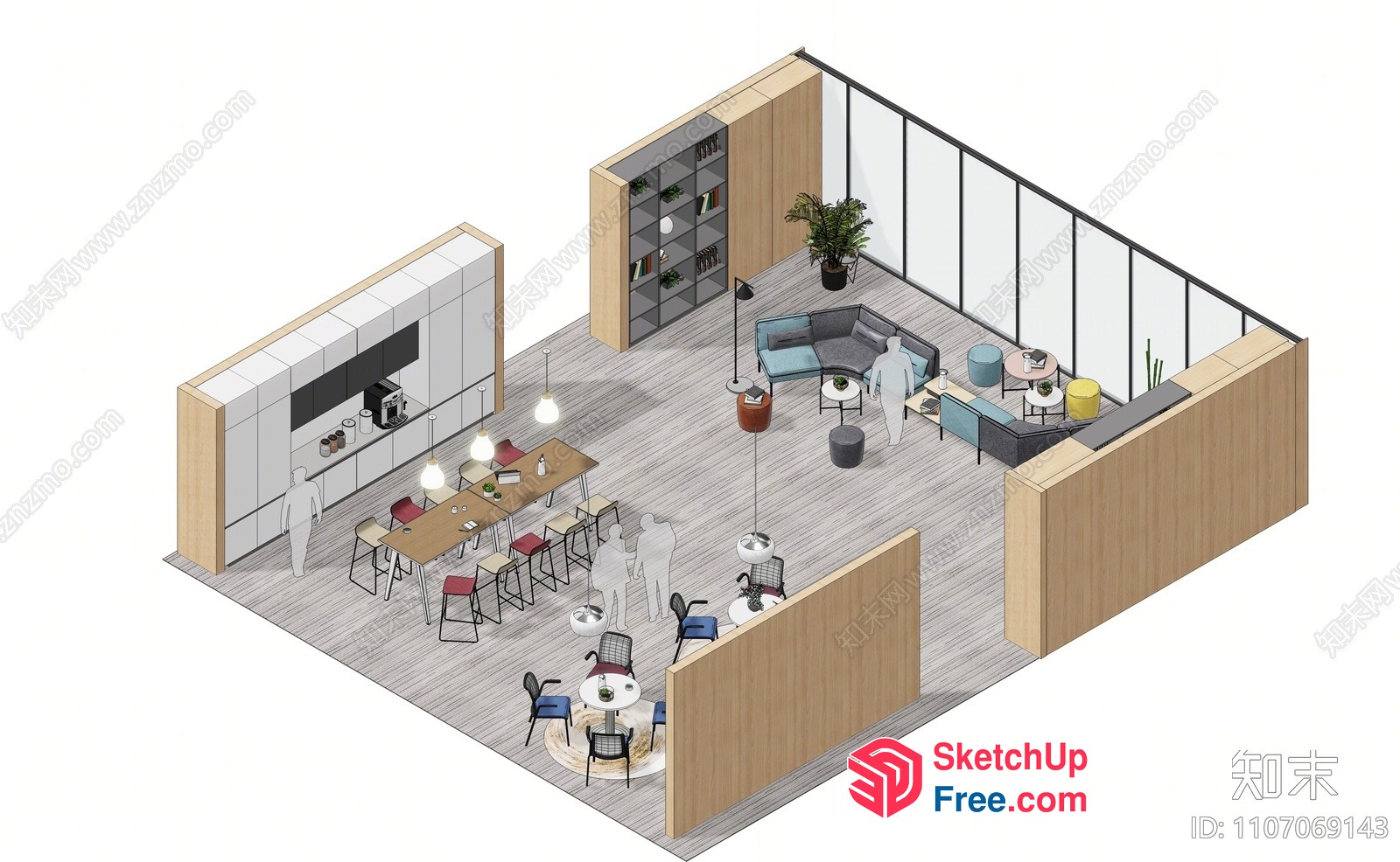 Modern Office Space With Minimalist Decor 3D SketchUp File