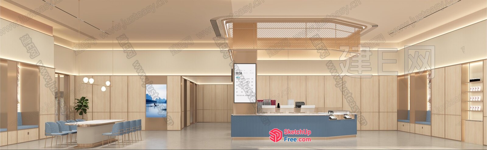 Modern Minimalist Office Interior Design 3D SketchUp File
