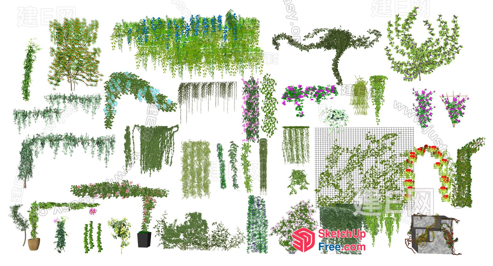 Exquisite Collection Of Lush Greenery And Flowers 3D SketchUp File