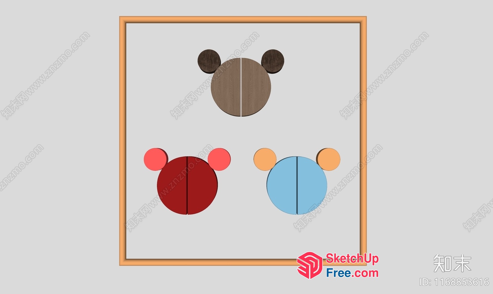 Three Animal Head Table Decorations 3D SketchUp File