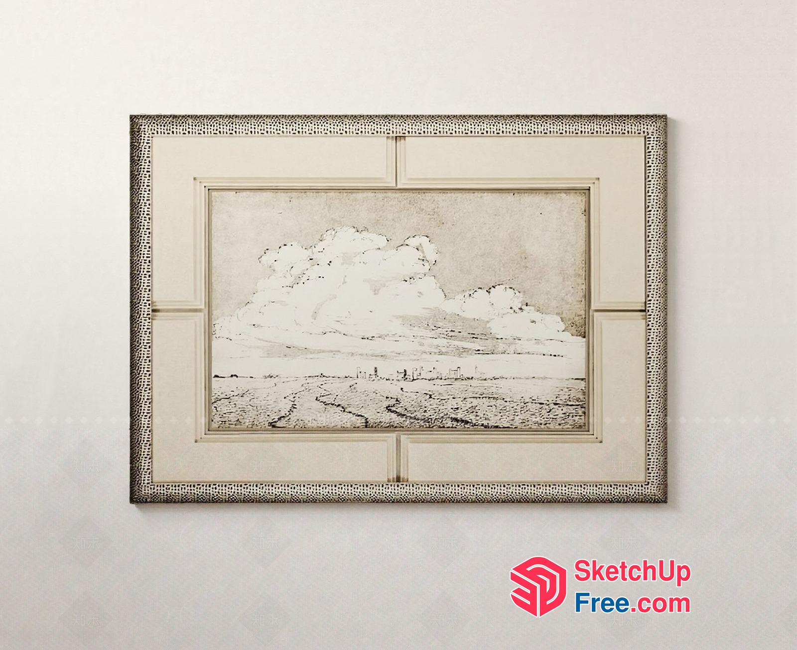 Framed Artwork Of A Cloudy Landscape 3D SketchUp File