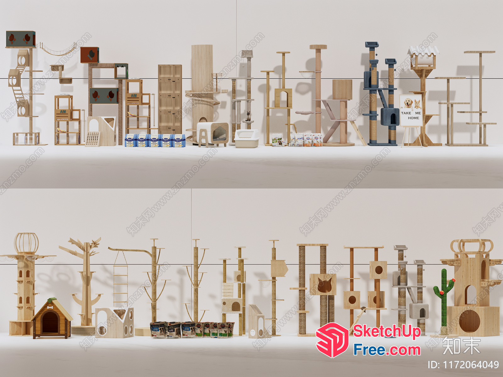 Modern Cat Playground Furniture 3D SketchUp File