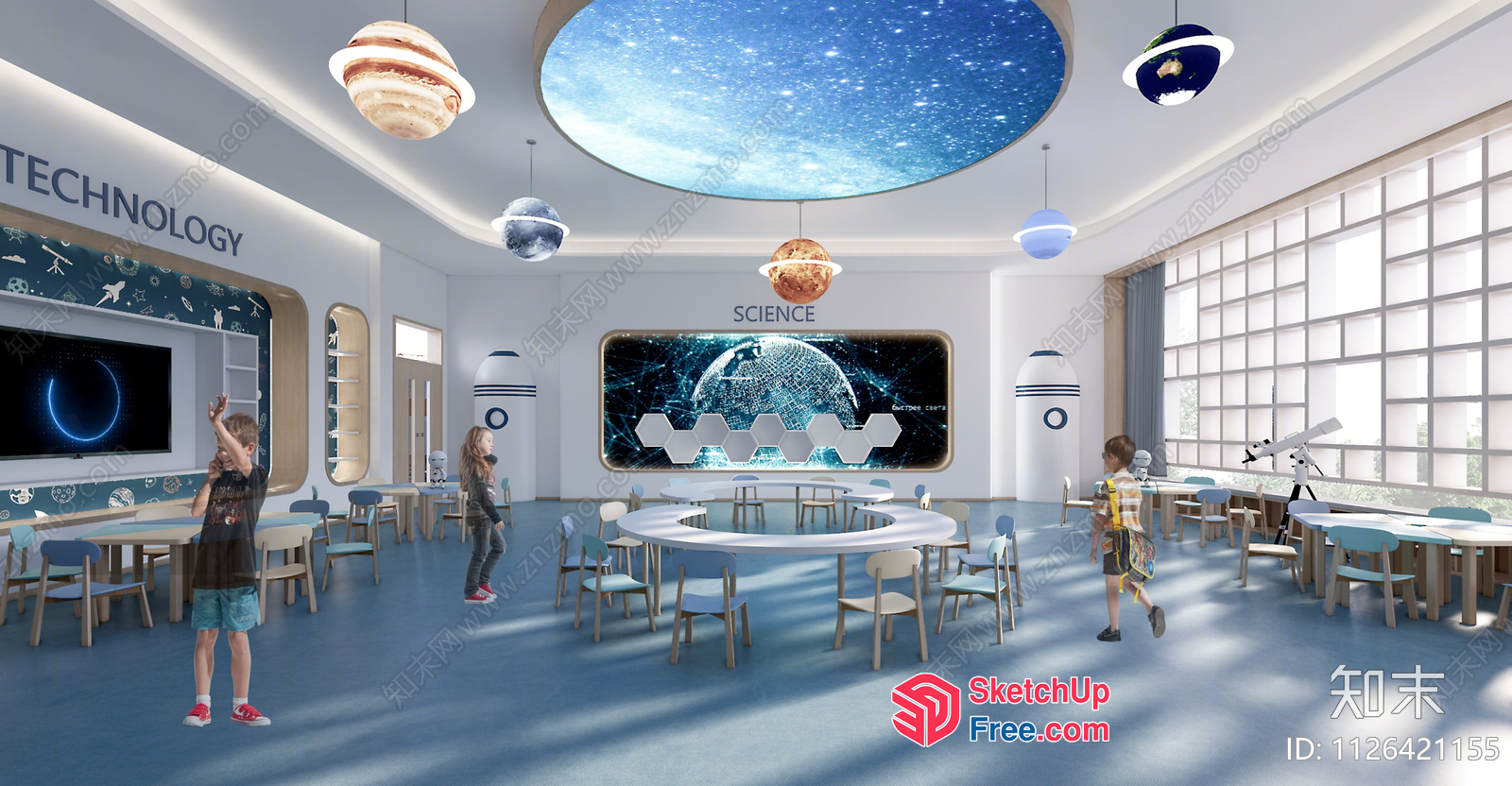 Futuristic Science Classroom 3D SketchUp File