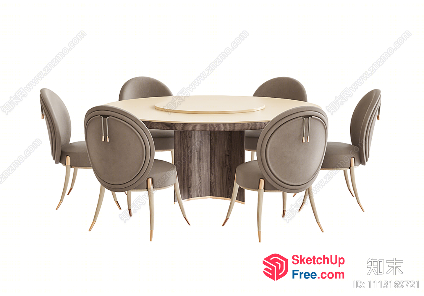 Elegant Dining Table And Chairs 3D SketchUp File