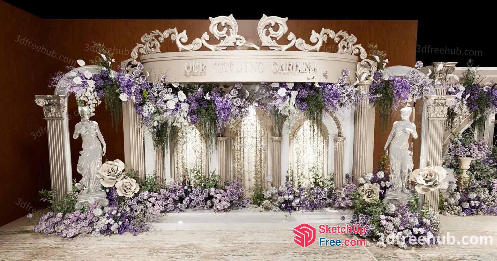 Elegant Wedding Garden Entrance 3D SketchUp File