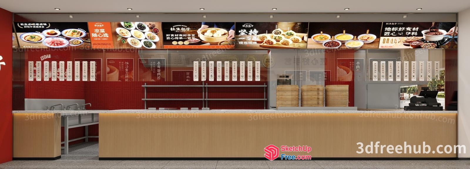 Food Counter In A Restaurant 3D SketchUp File