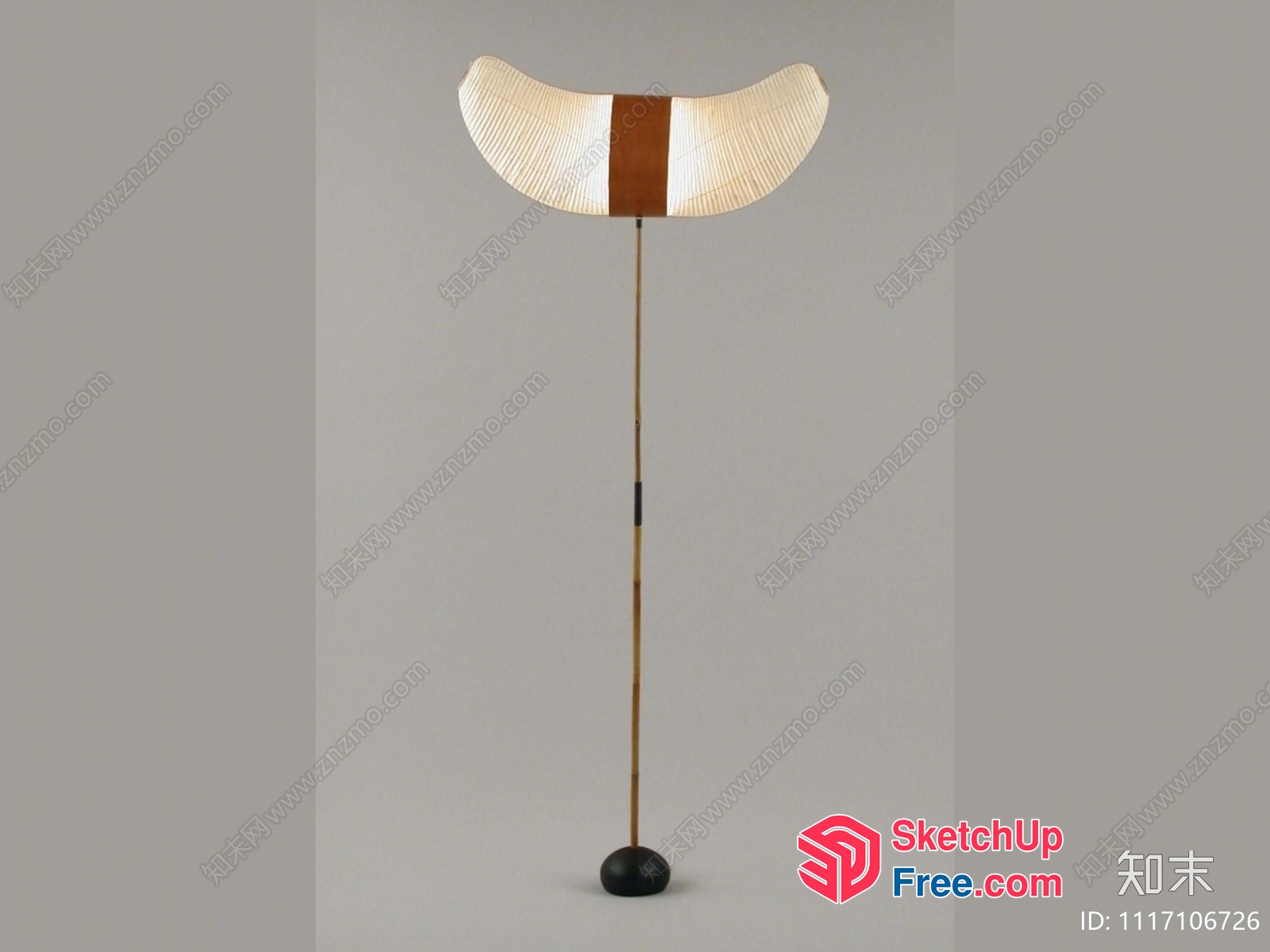 Japanese-Style Minimalist Floor Lamp 3D SketchUp File