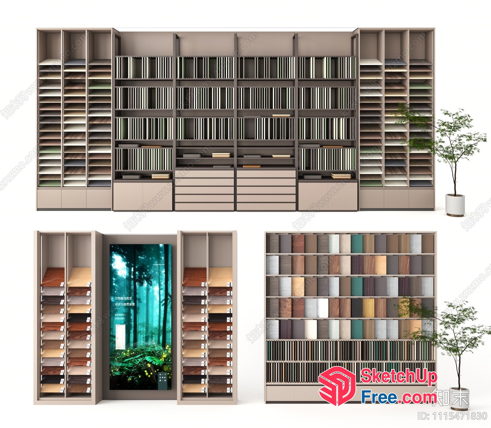 Large Bookcase With Storage And Display Shelves 3D SketchUp File