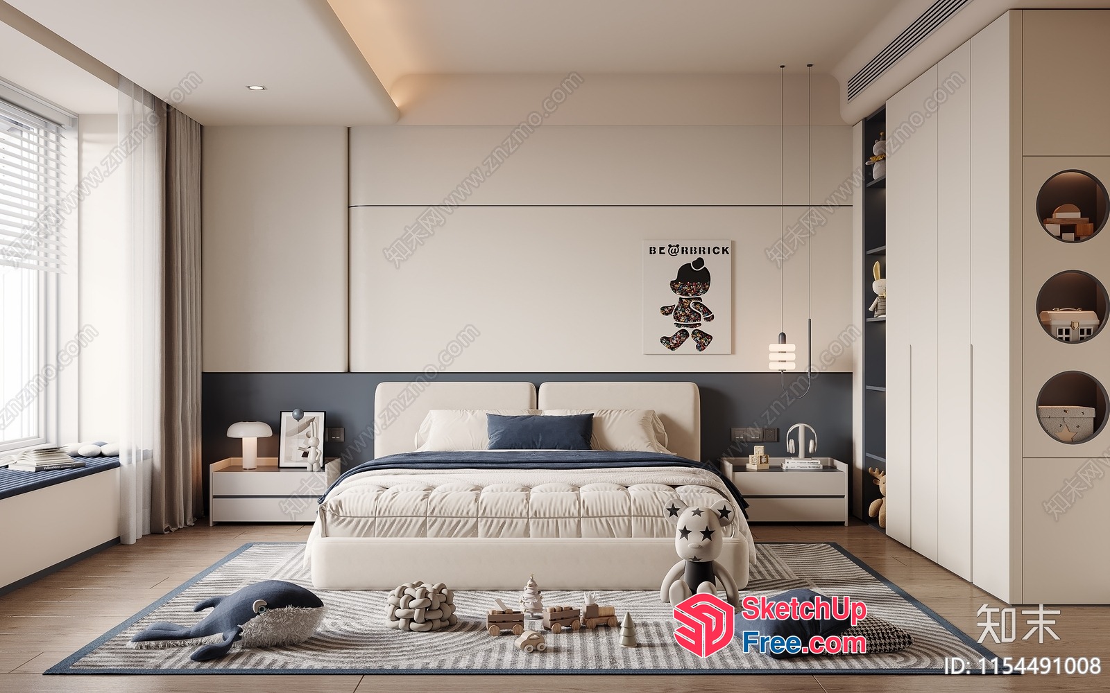 Modern Minimalist Bedroom Design With Clean Lines 3D SketchUp File
