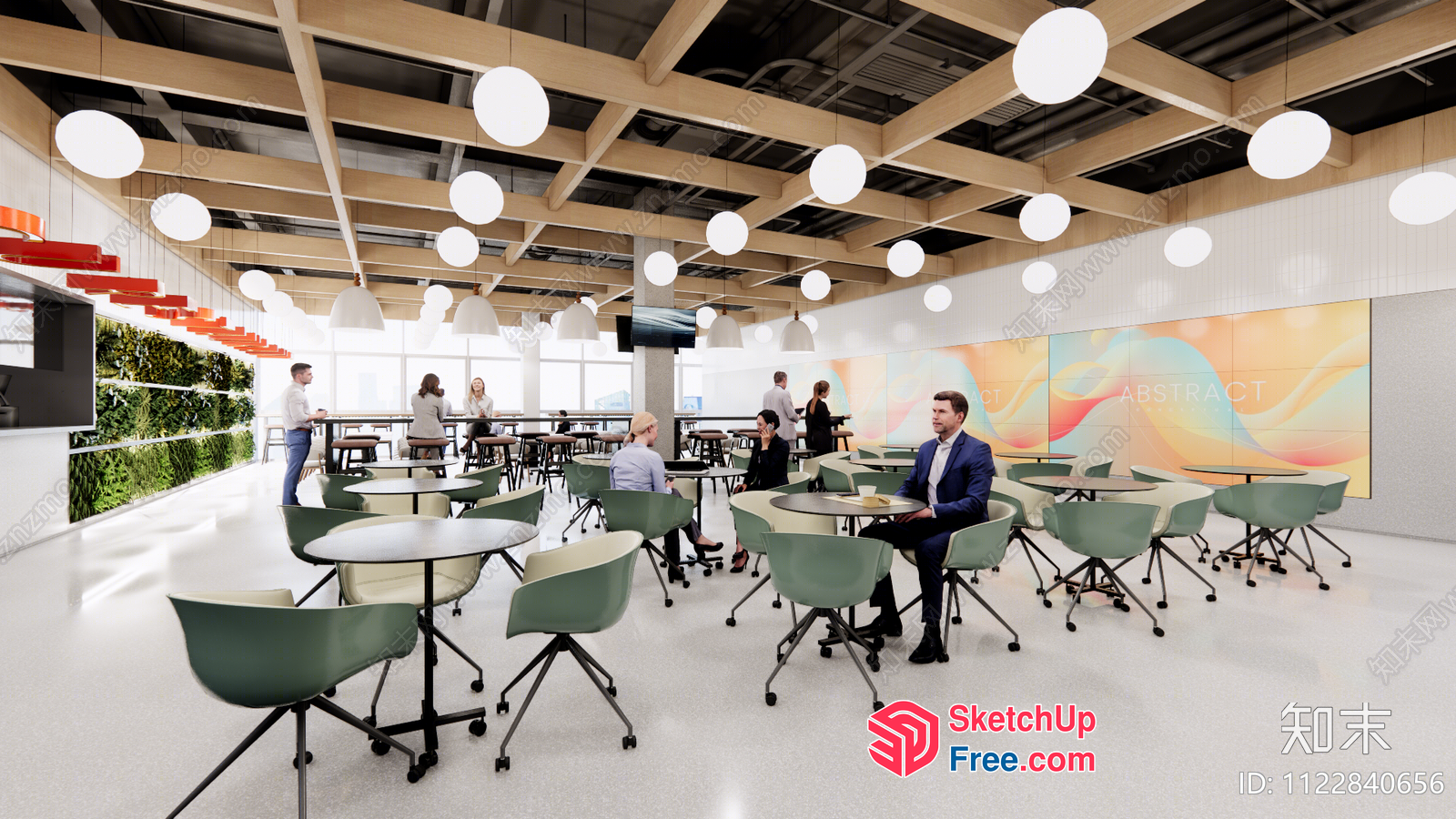 Modern Office Space With Natural Light And Comfortable Seating 3D SketchUp File