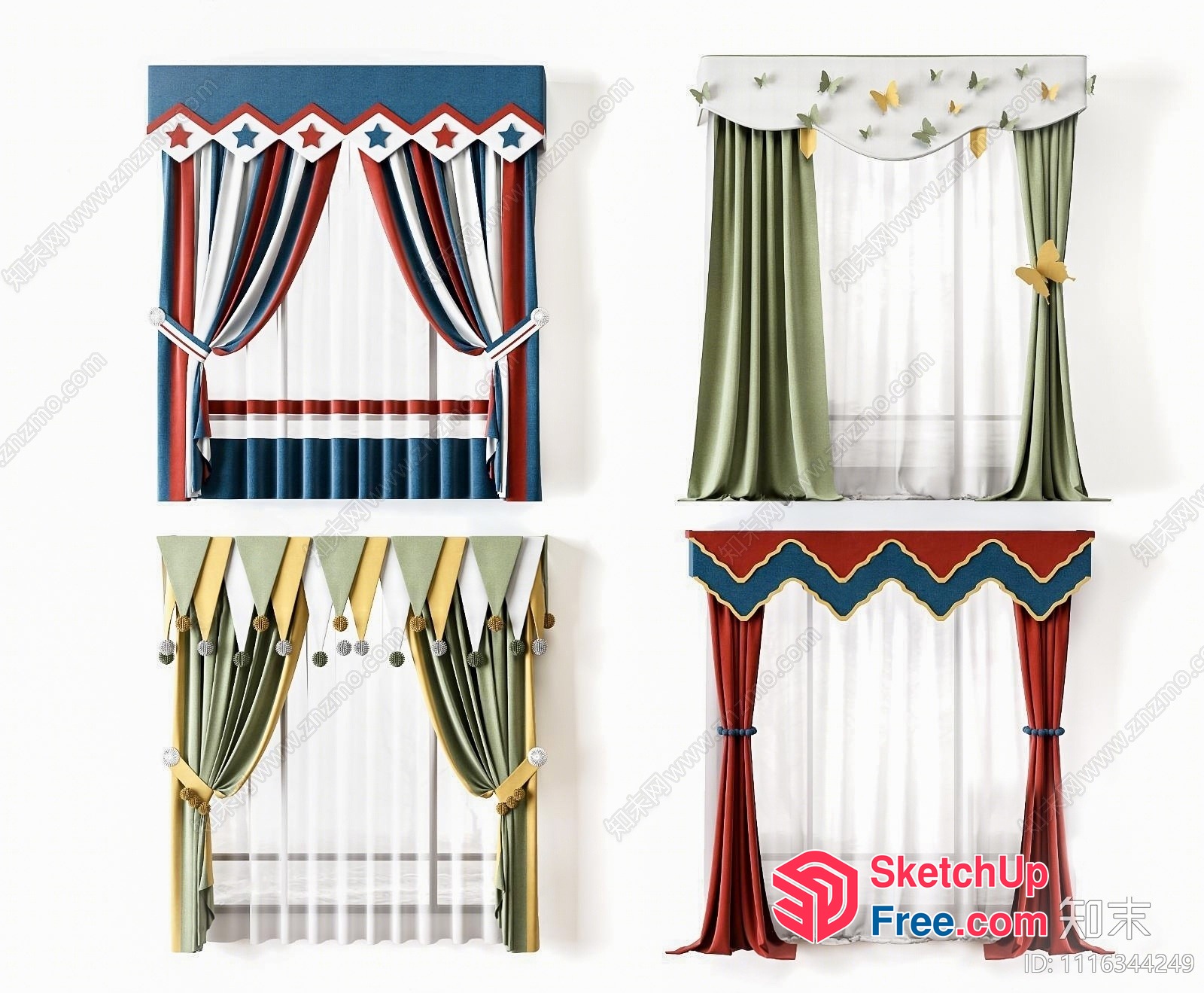 Vibrant Curtain Designs For A Stylish Home 3D SketchUp File