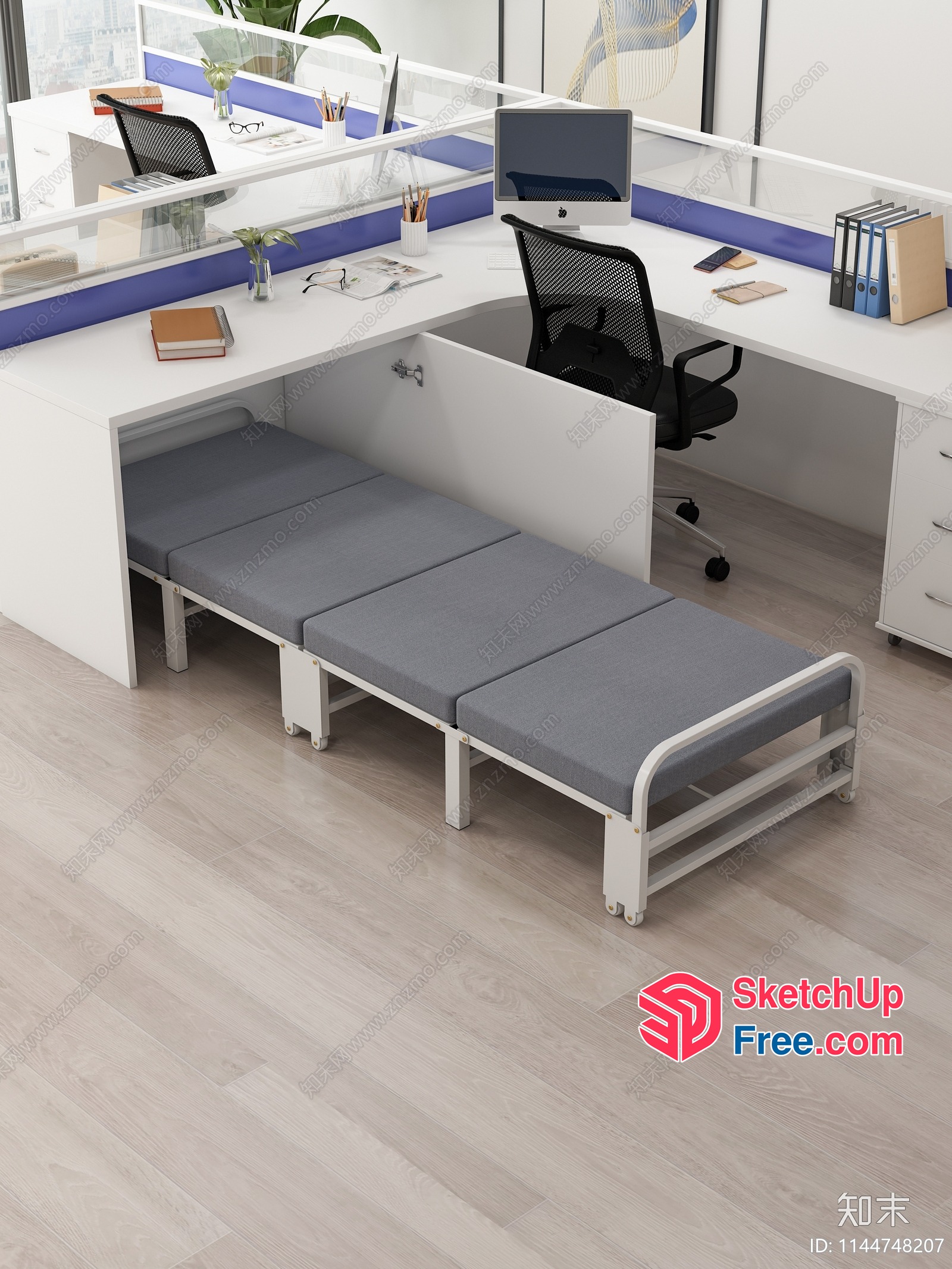 Modern Office Space With Functional Furniture Arrangement 3D SketchUp File