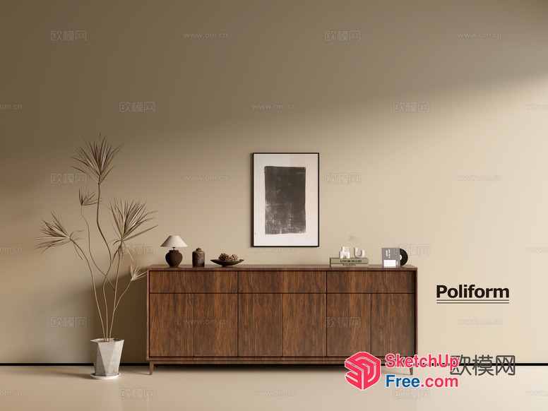 Poliform Minimalist European Style Interior 3D SketchUp File