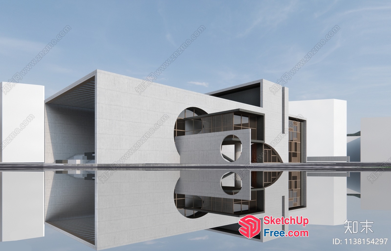 Modern Architectural Design With Unique Staircase And Window Features 3D SketchUp File