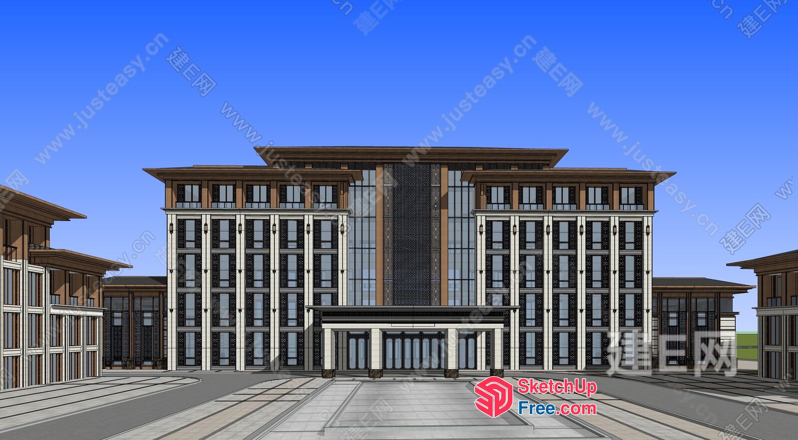 Luxurious Modern Building Exterior 3D SketchUp File