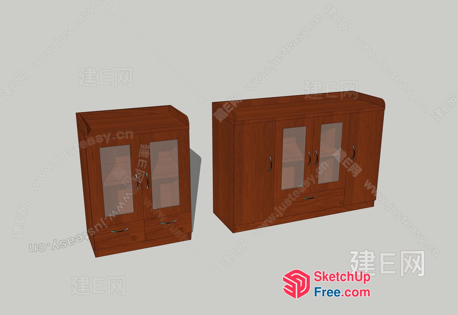 Brown Wooden Cabinet Furniture 3D SketchUp File