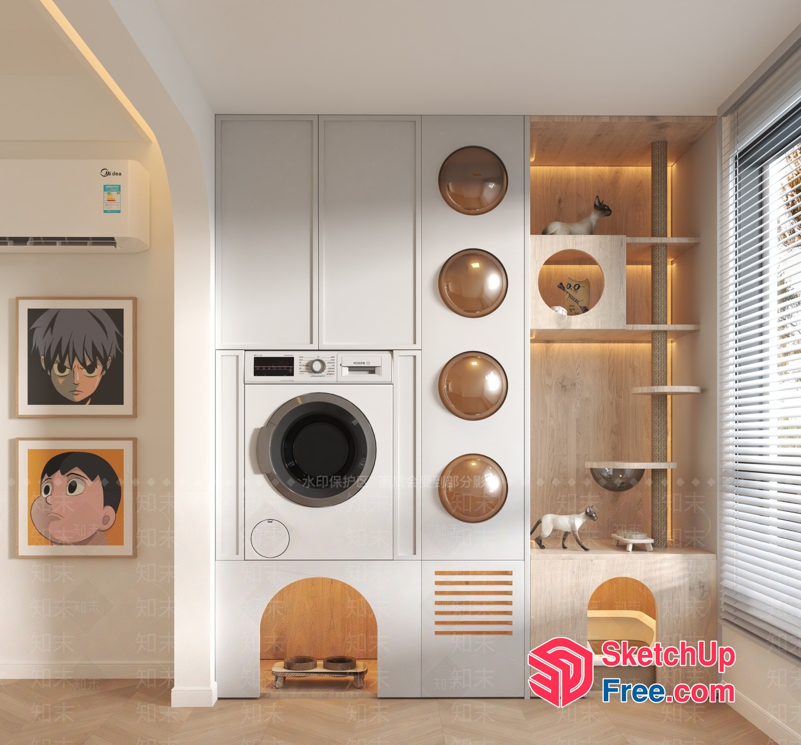 Modern Minimalist Pet-Friendly Home Decor 3D SketchUp File